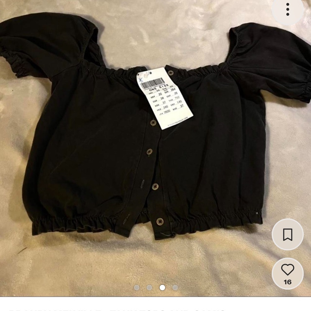 BRANDY MELVILLE ‘ MIRA BUTTON UP TOP in BLACK’